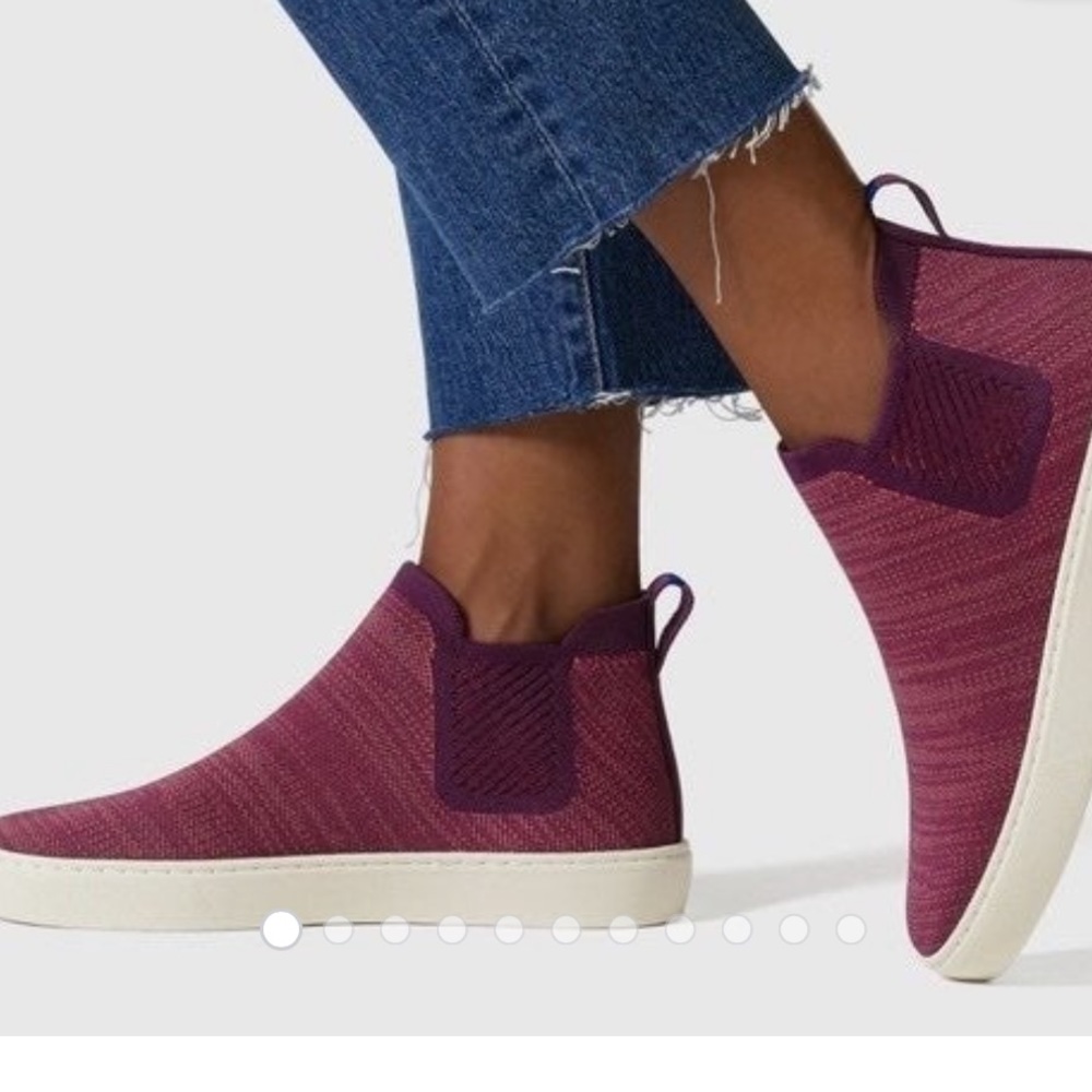 Rothy's The Chelsea Boot Sneaker Plum Melange size 10